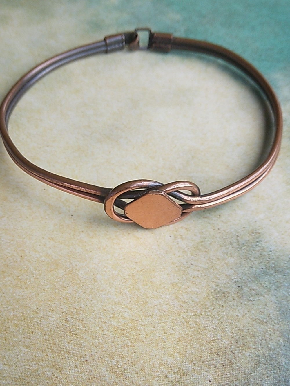 Copper Knot Bangle Bracelet with Clasp